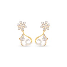 Precious Leaf And Floral Diamond Earrings