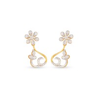 Precious Leaf And Floral Diamond Earrings Precious Leaf And Floral Diamond Earrings